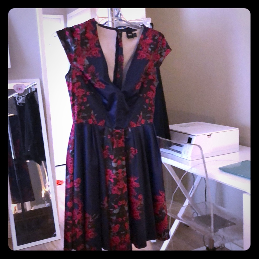 ASOS Navy & Dark Fuschia Dress, Size 6